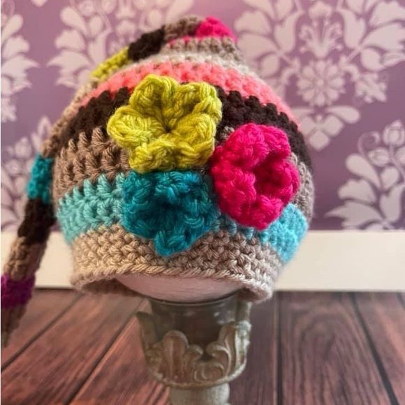 Crochet Striped Elf Stocking Hat - Picture 3 of 6